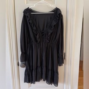 NWOT Black Ruffle Dress Size XL